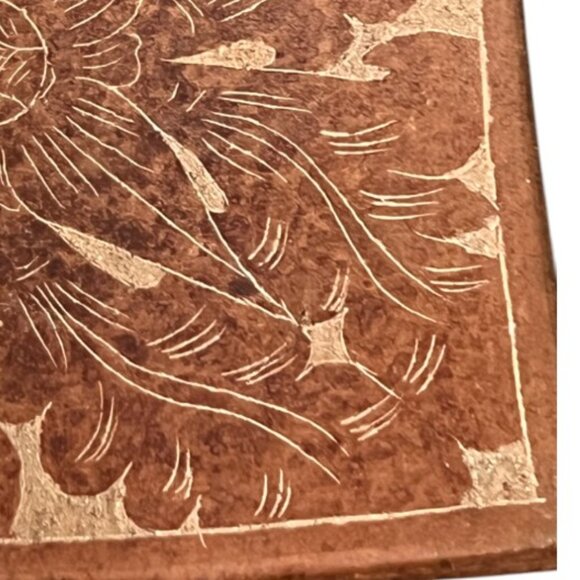 NWT! Vtg  Etched Terracotta Candle Holder Indonesia Floral 2003 Target - Picture 6 of 9